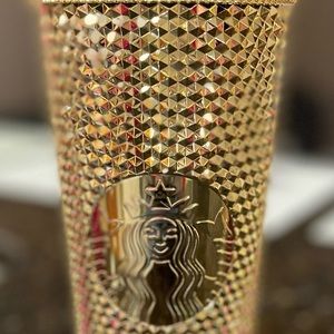 Starbucks Gold/Pink Studded Holiday “2022” Tumbler 24oz